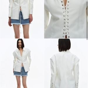 Lace-Up Overshirt, White